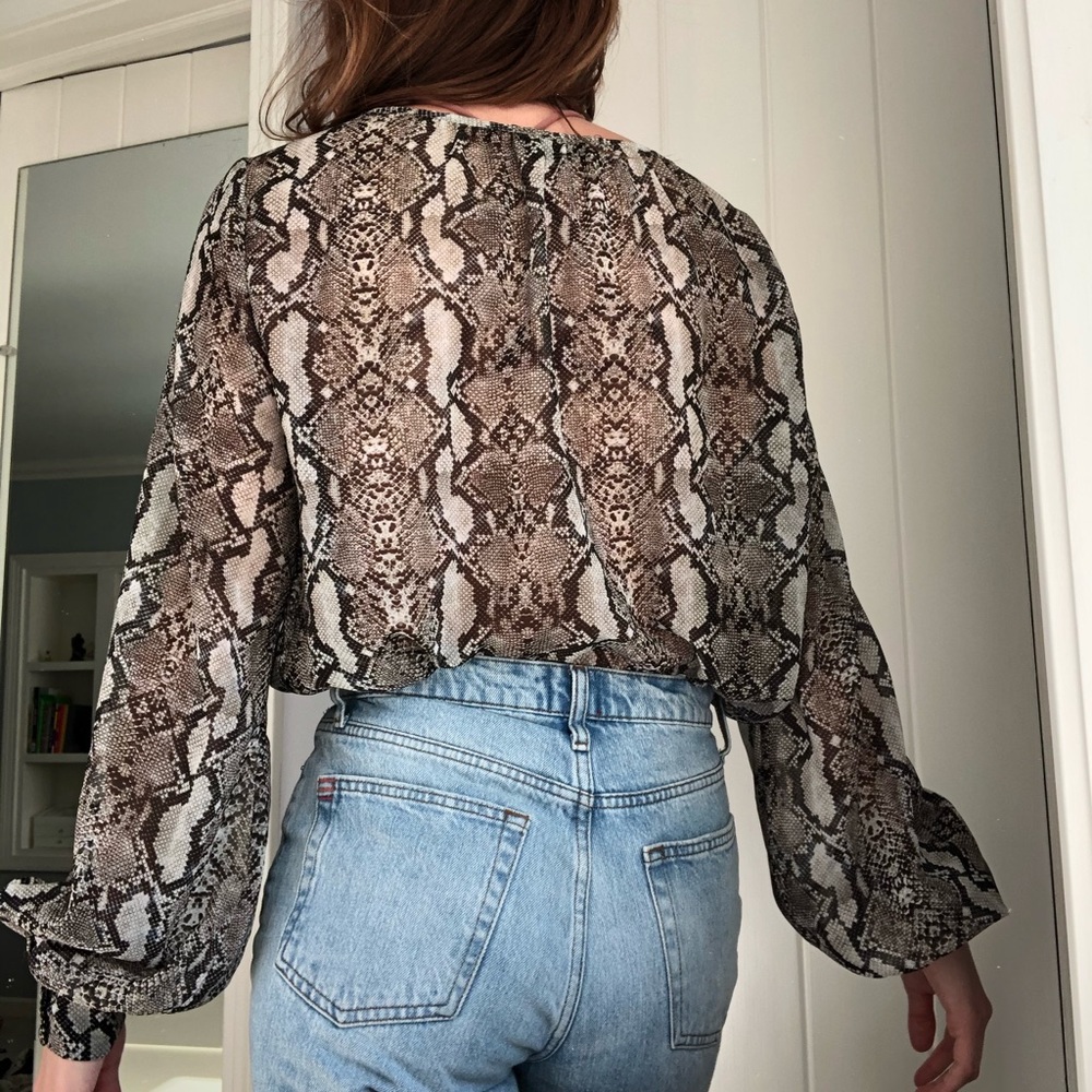 Zara long sleeve snake skin body suit